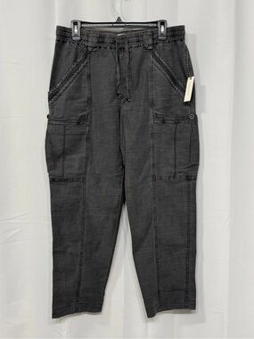 Anthropology Women’s Gray Carbon High Rise Angela Cropped Pull On Cargo Pants 29